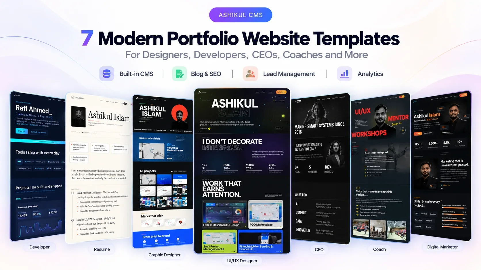 7 Modern Portfolio Website Templates with Built-in CMS for Professionals (2026)
